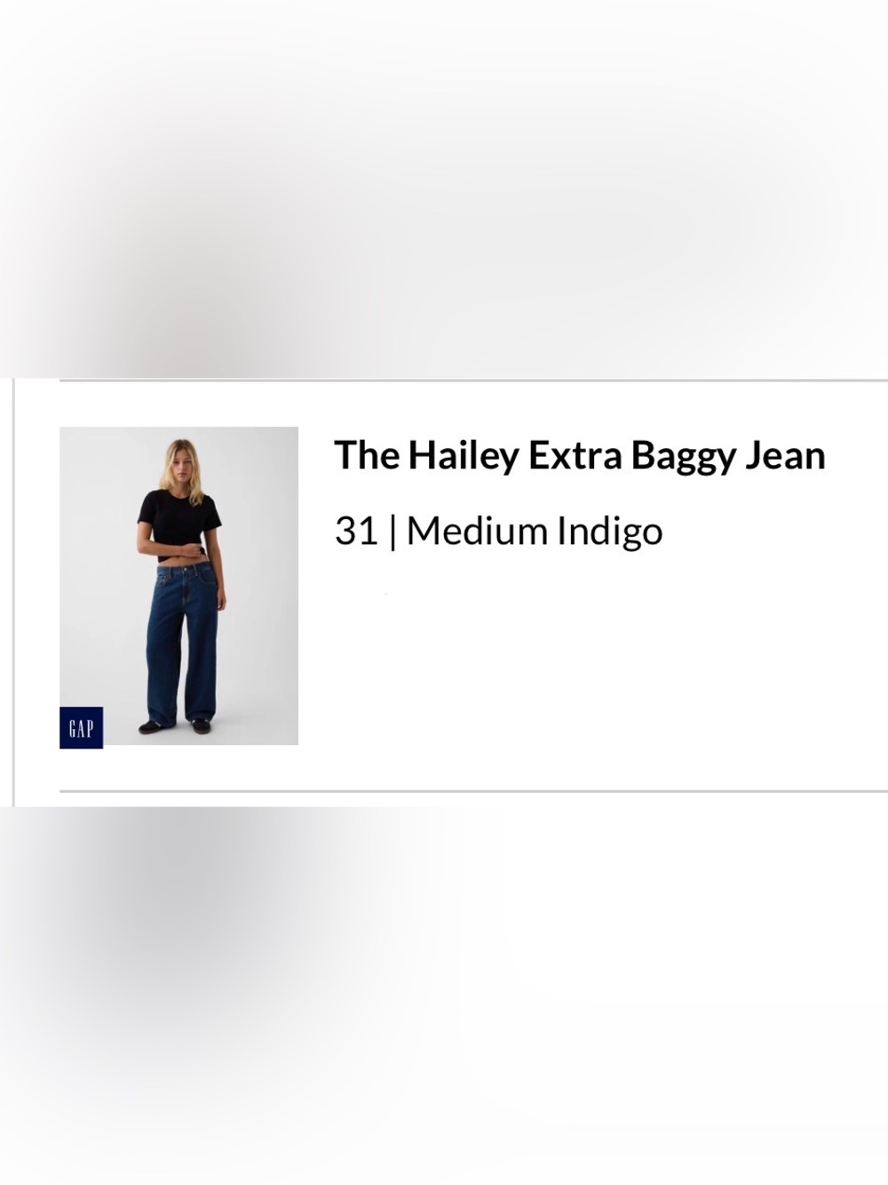 Gap 1996 The Hailey Extra Baggy Jean in Medium Indigo - Size 31 - Picture 2 of 9